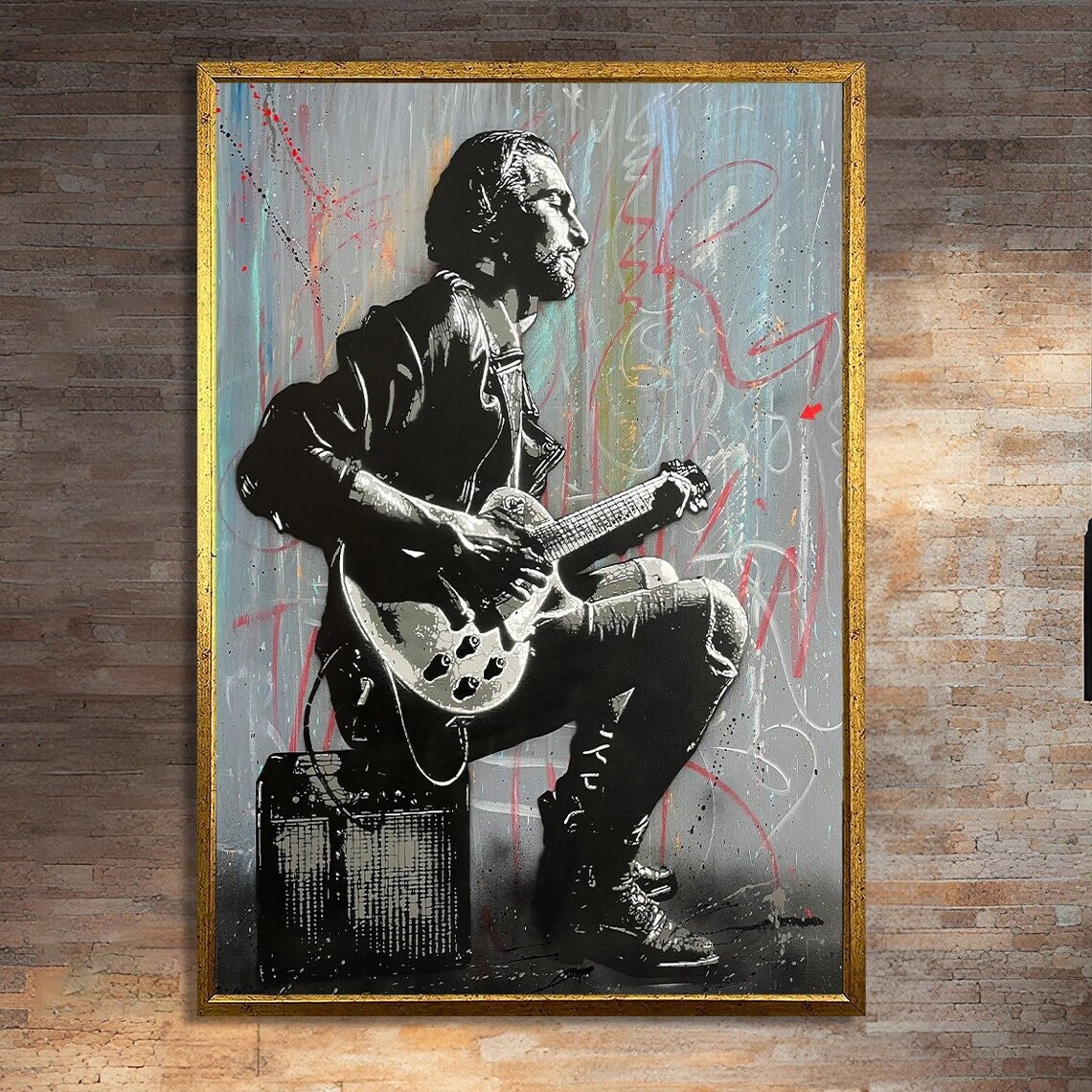 Guitarist Painting - Music Lovers Studio Decor