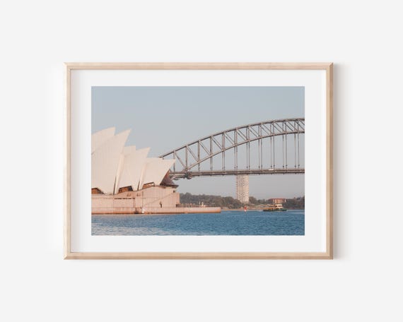 Sydney Opera House Harbour Bridge Morning Light Instant Wall Art Australia Original Print