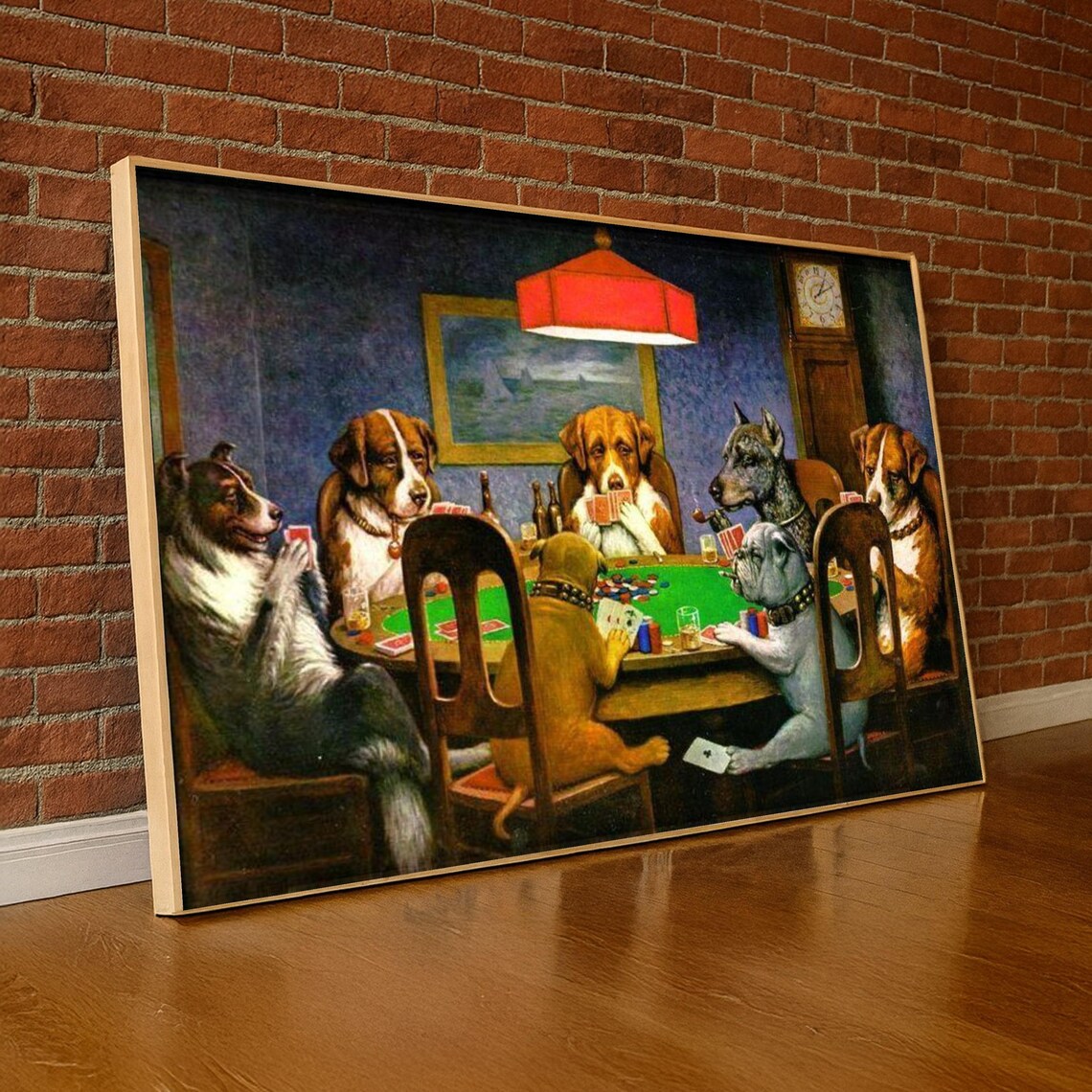 Dogs Playing Poker Classic Painting Seven Dogs Card Game Vintage Art Poster