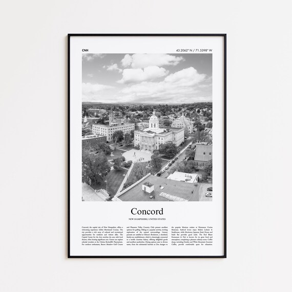 Concord New Hampshire State House Black And White Photo Poster