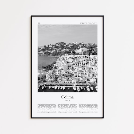 Colima Black And White Print Photo Poster Travel Gift Mexico Wall Art Minimal Home Decor