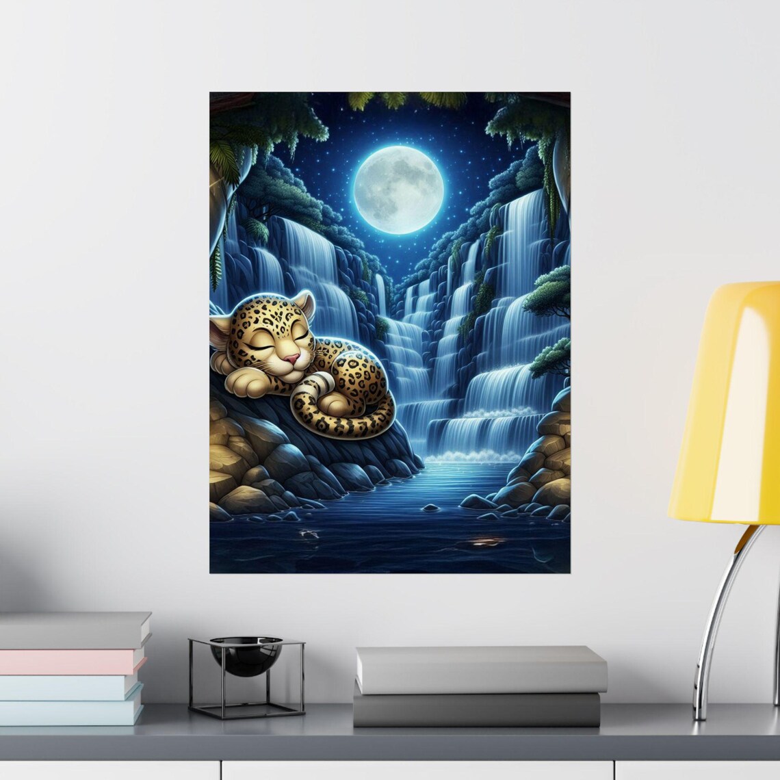Leopard Poster, Moonlit Forest Bedroom Decor - Image 3