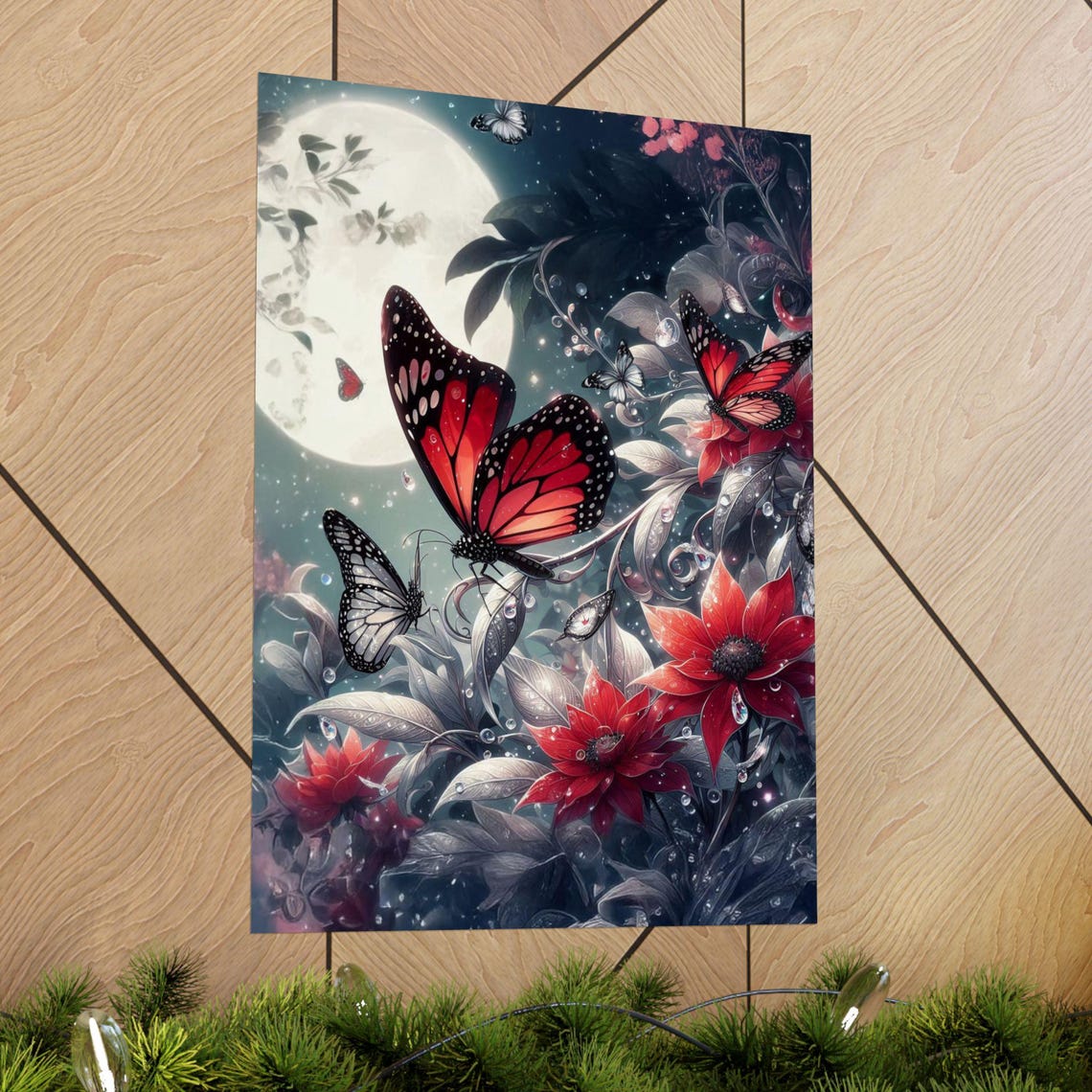 Botanical Butterfly Poster, Floral Nature-Inspired Decor - Image 3