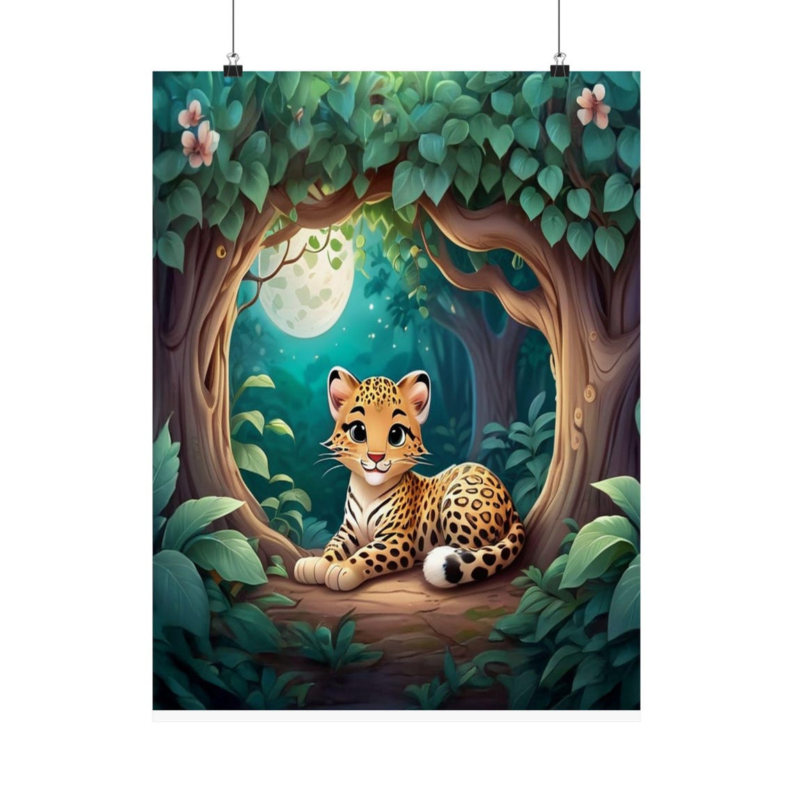 Leopard Whimsical Nursery Decor, Jungle Animal Theme