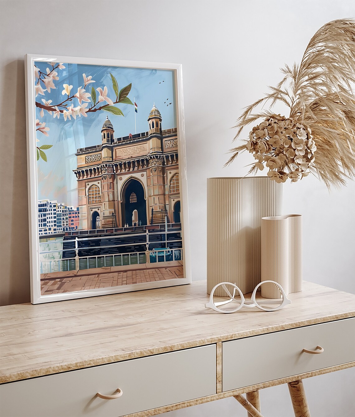 Gateway of India Mumbai Daytime Watercolor Landmark Art Poster - Image 3