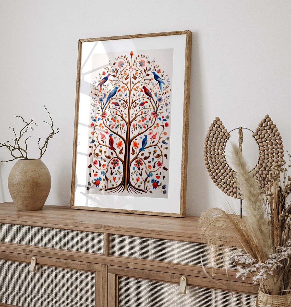 Indian Tree Of Life Floral Art Print, Vintage Nature - Image 3