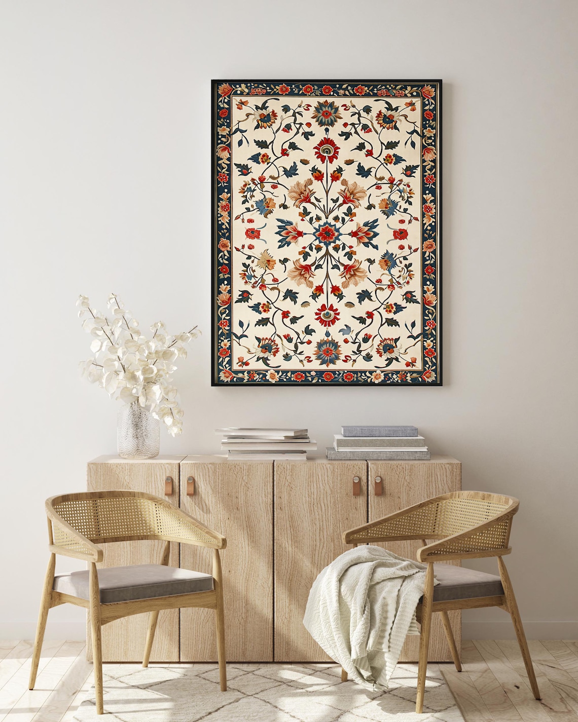 Vintage Indian Floral Palace Art Print, Mughal Motifs - Image 2