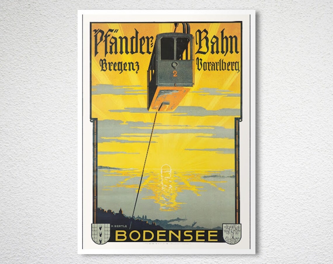Bodensee Pfander Bahn Suisse Vintage Travel Poster - Image 2