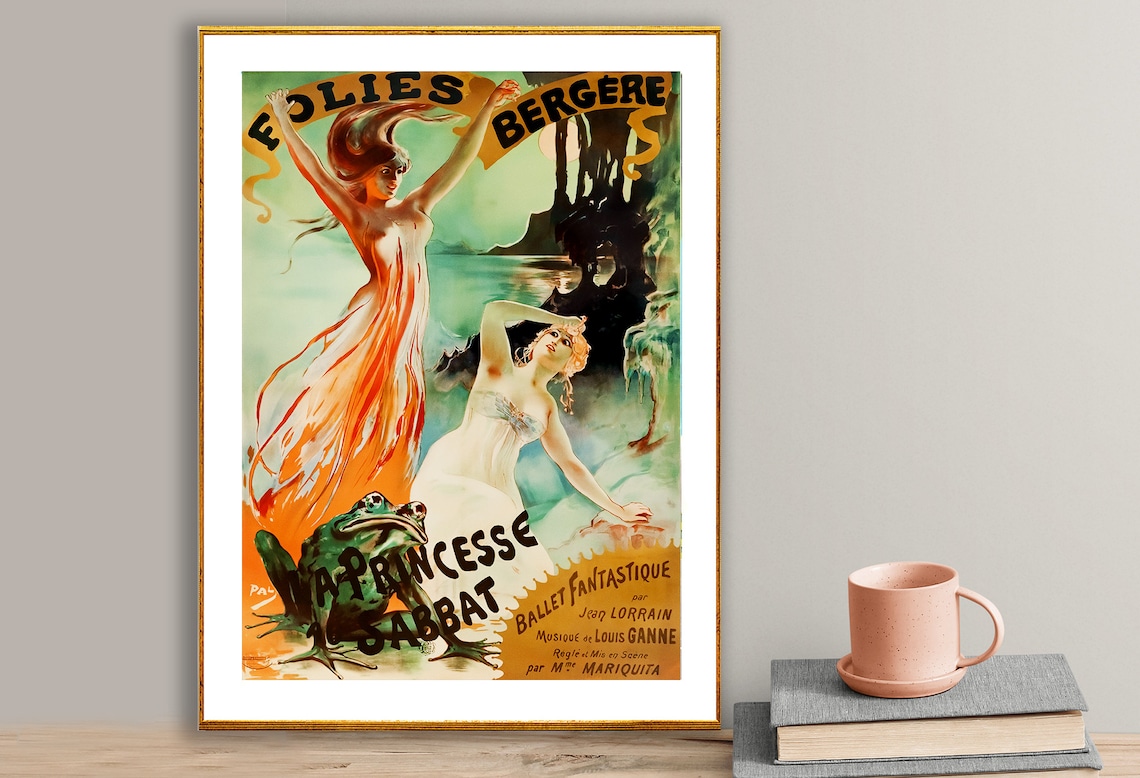 Folies Bergere La Princesse Sabat Vintage Poster