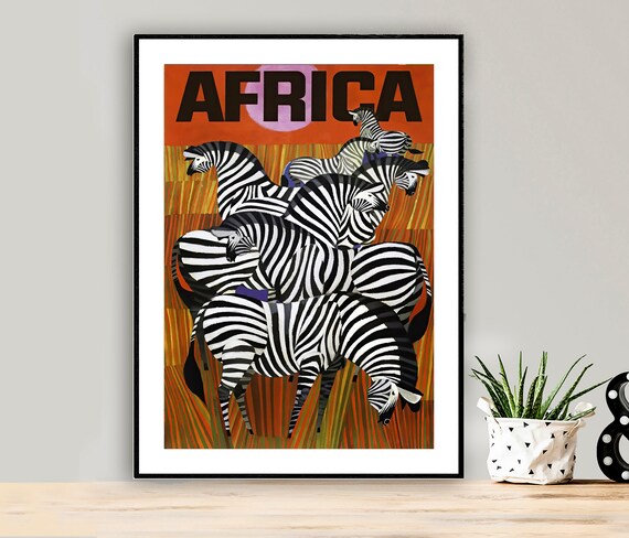 Africa Vintage Travel Poster Poster Paper Or Print Gift Idea
