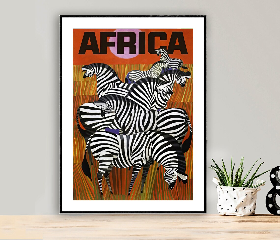 Africa Vintage Travel Poster Poster Paper Or Print Gift Idea