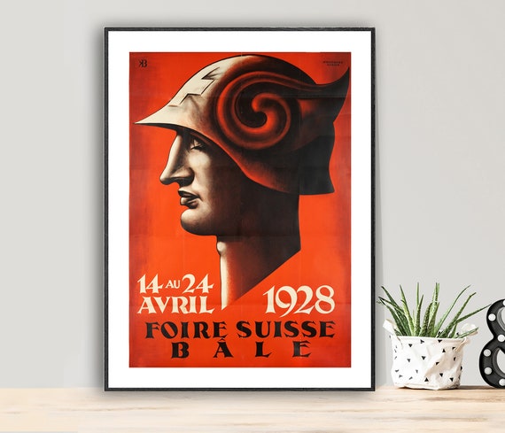 Foire Suisse Bale 1928 Vintage Poster Poster Paper Print Gift Idea Wall Decor