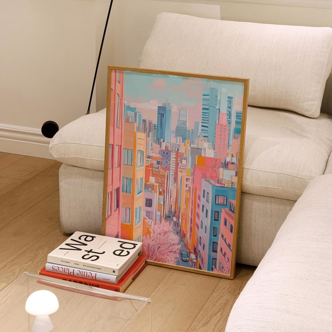 Pastel City Skyline, Whimsical Cityscape Poster - Image 4