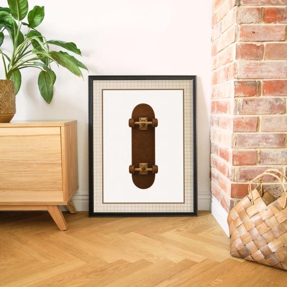 Retro Skateboard Decor Vintage Sports Nursery Print