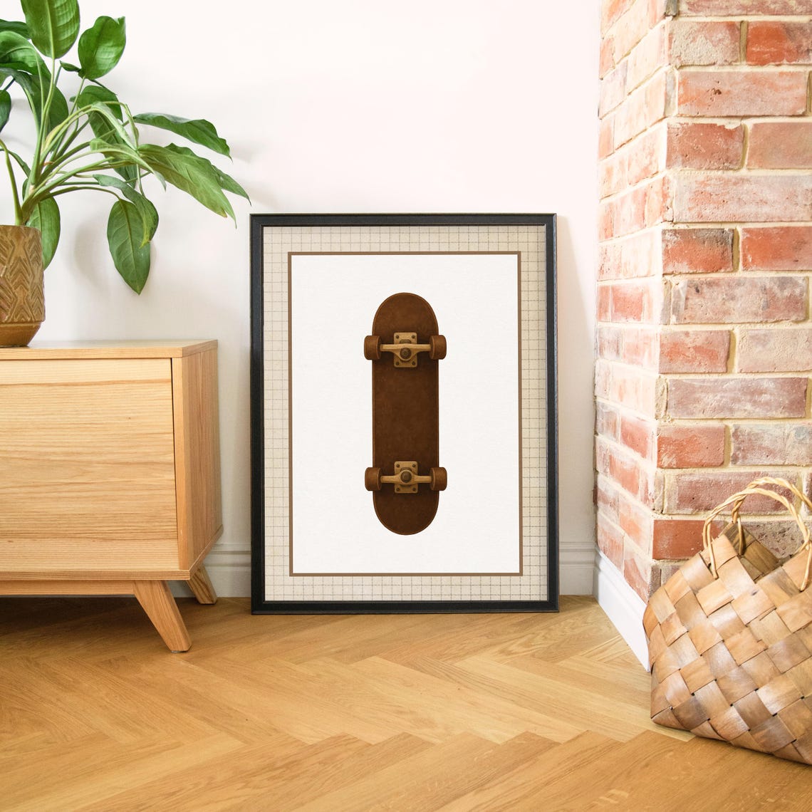 Retro Skateboard Decor Vintage Sports Nursery Print
