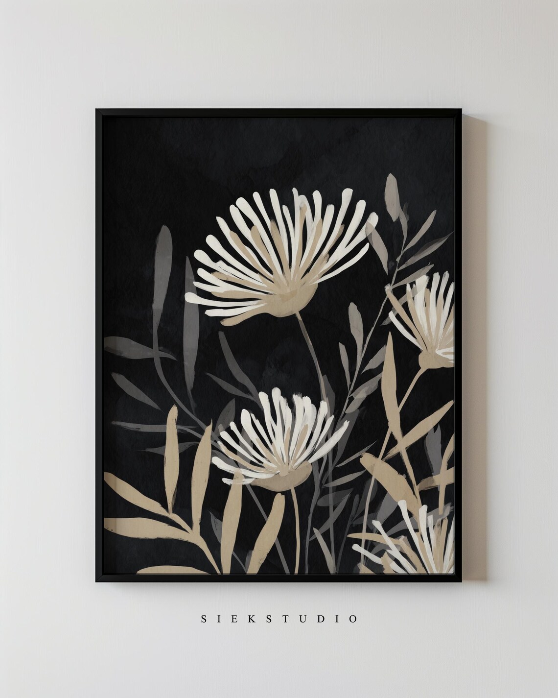 Modern Botanical Line Art, Wildflowers Art Print