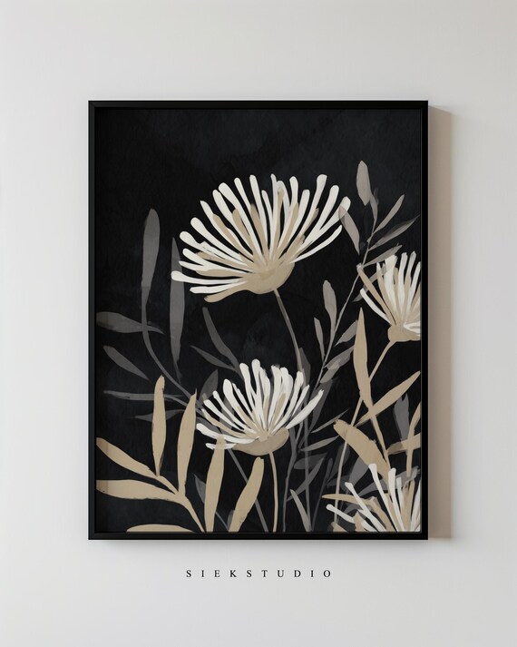 Modern Botanical Line Art, Wildflowers Art Print