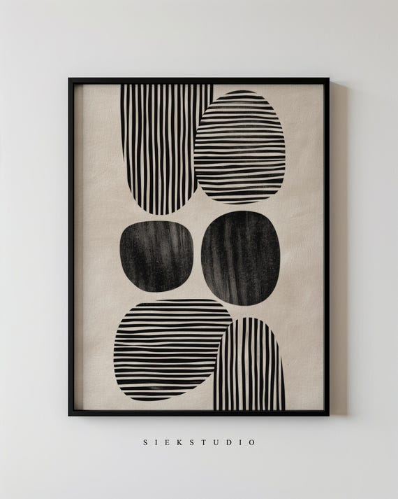 Abstract Geometric Minimalist Shapes Lines Art Print