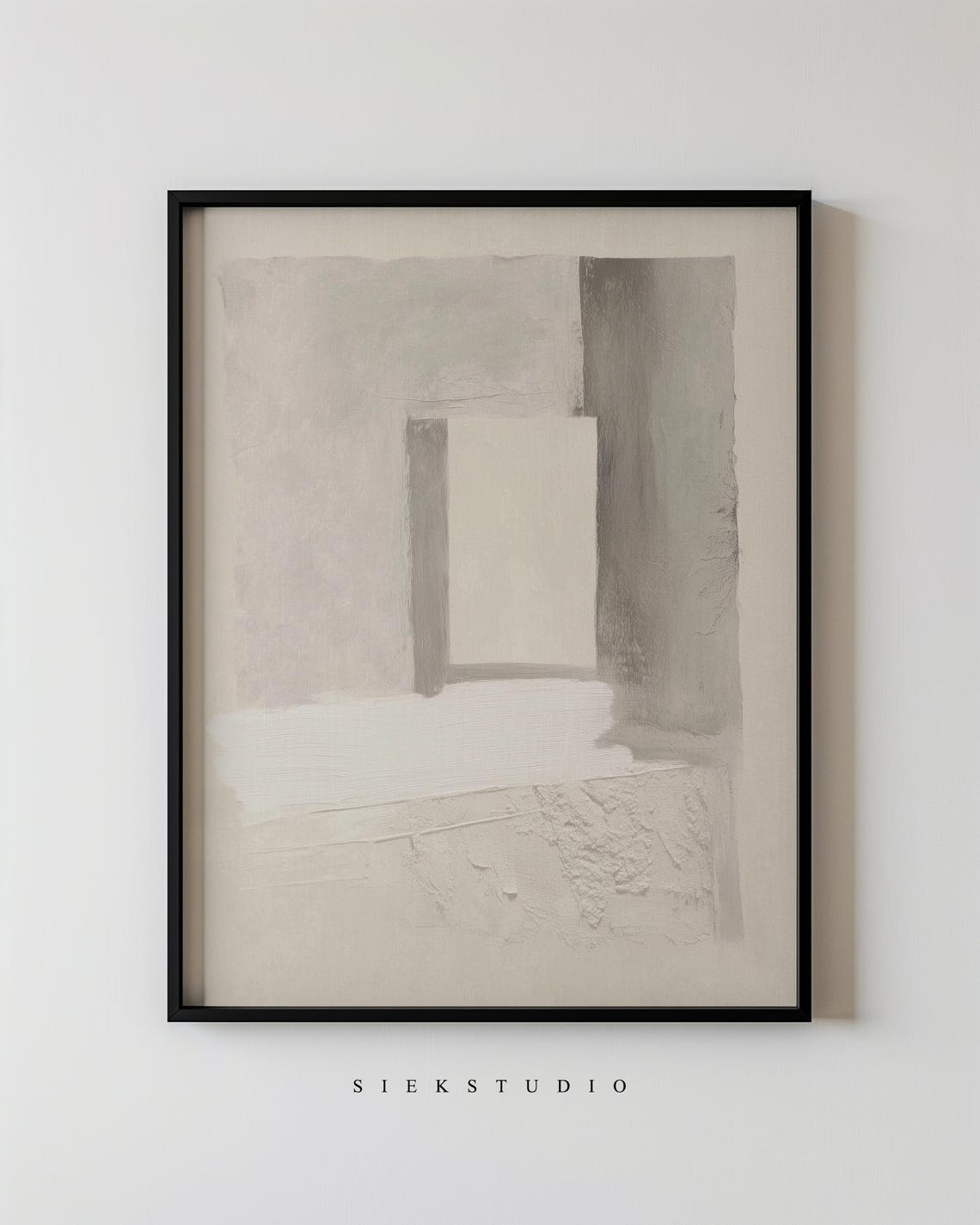 Neutral Beige Geometric Abstract Minimalist Block Art Poster
