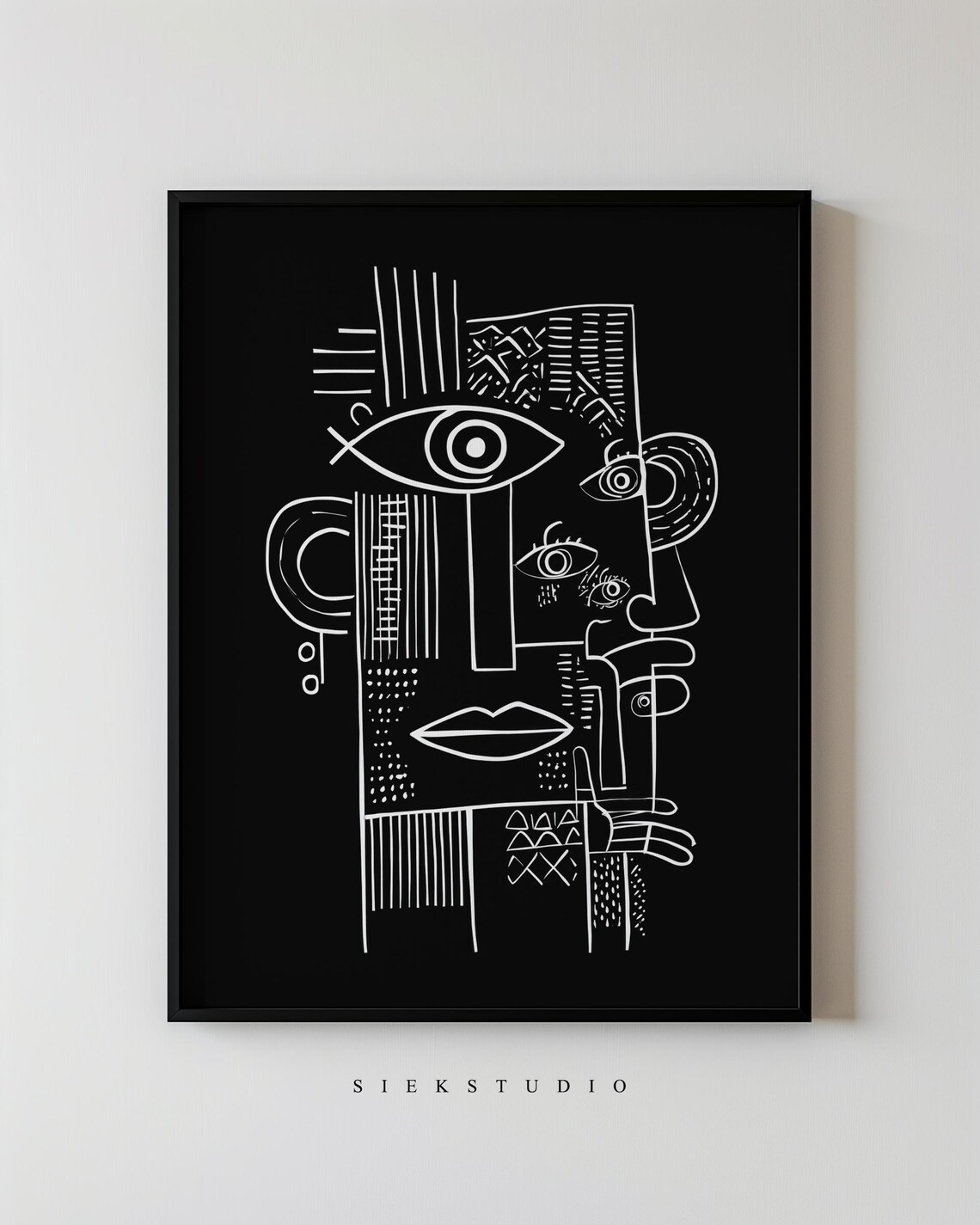 Modern Abstract Minimalist Portrait, Line Art Print