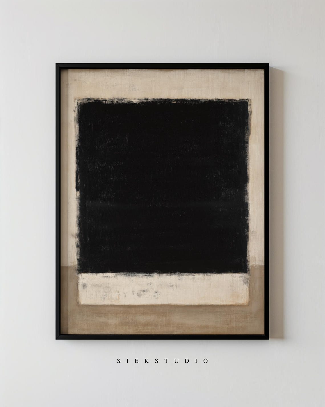 Minimalist Black Square Abstract Geometric Neutral Art Poster