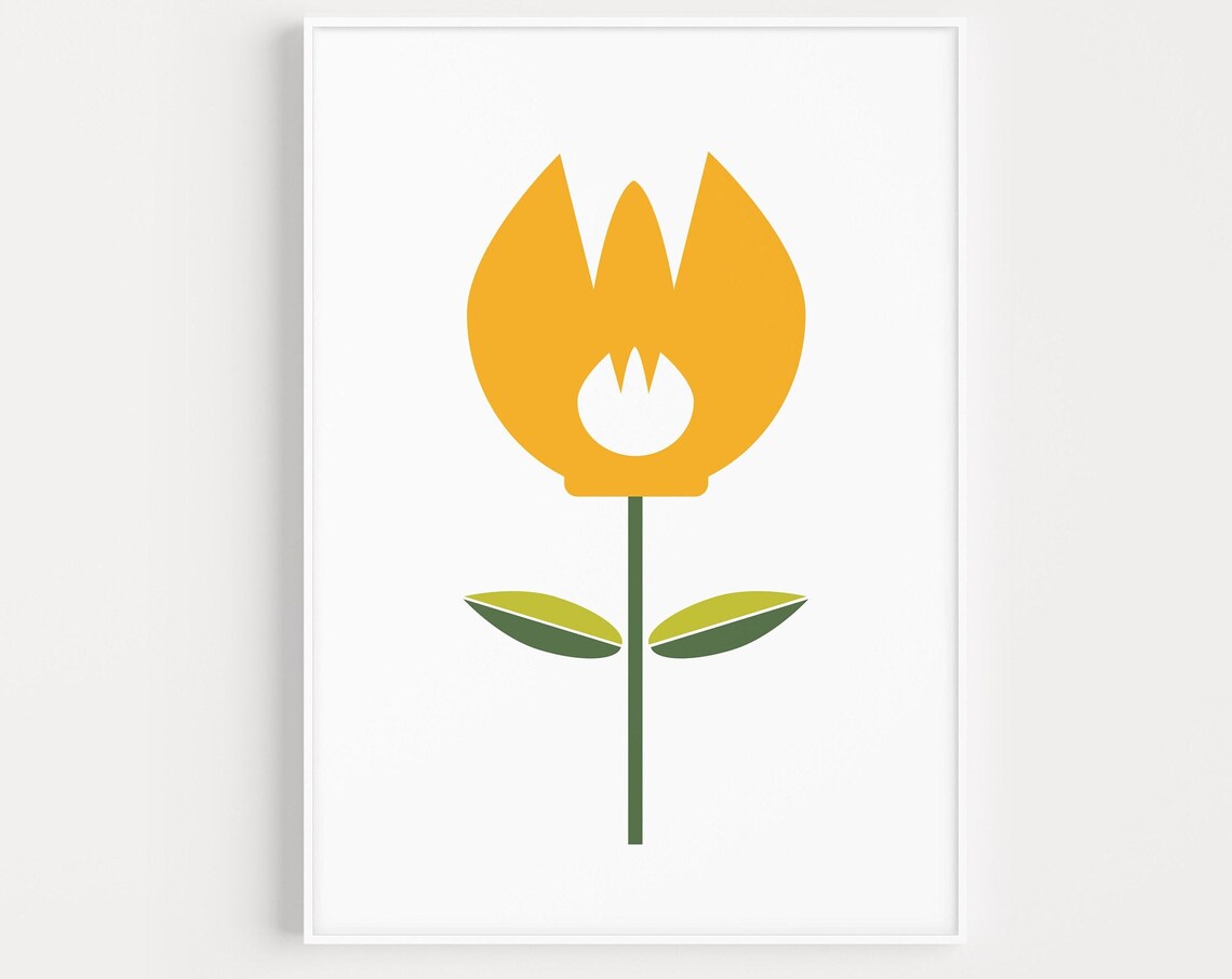 Minimalist Flower Print, Scandinavian Art Print