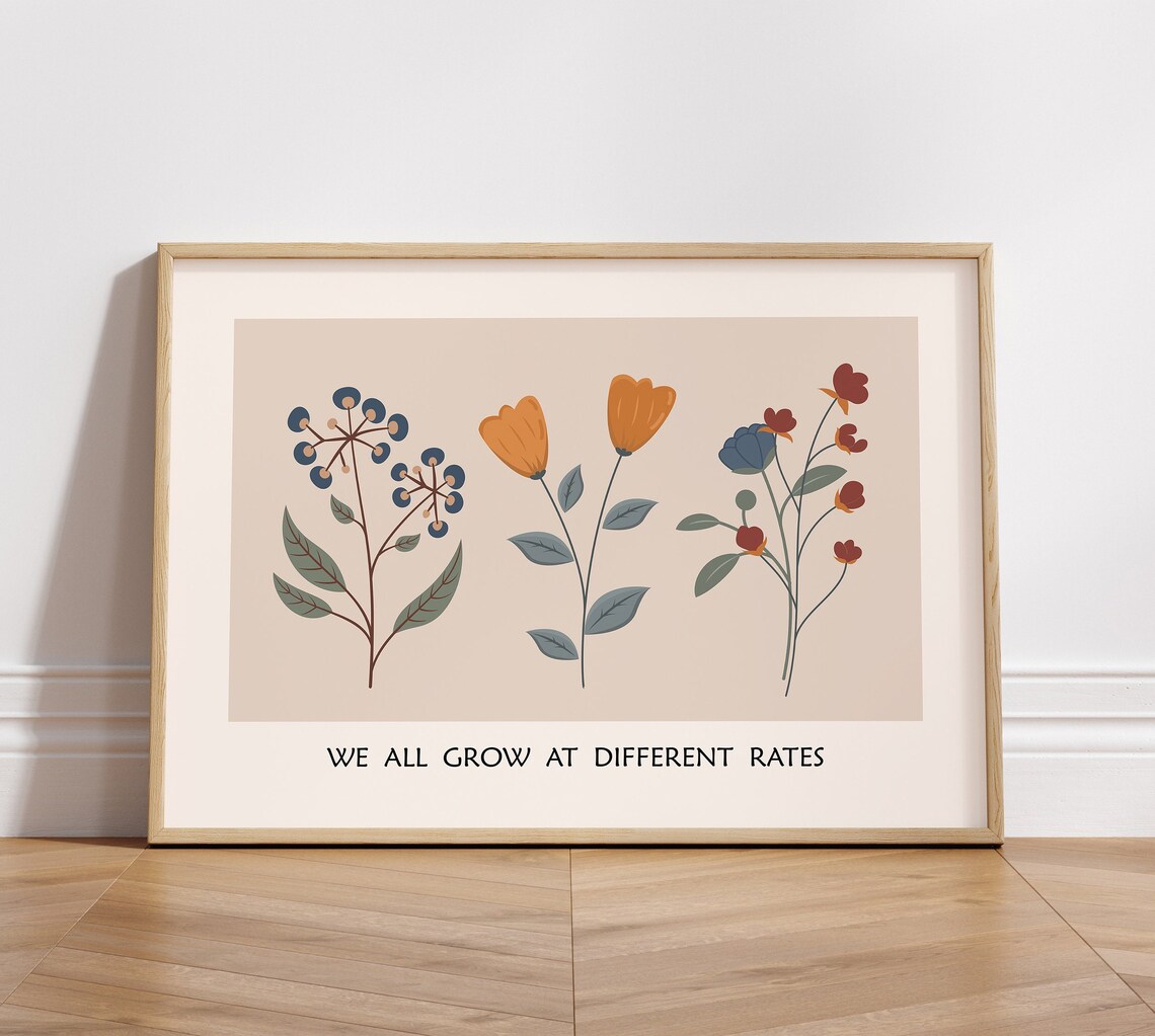We All Grow At Different Rates Therapy Office Art Print - Image 3