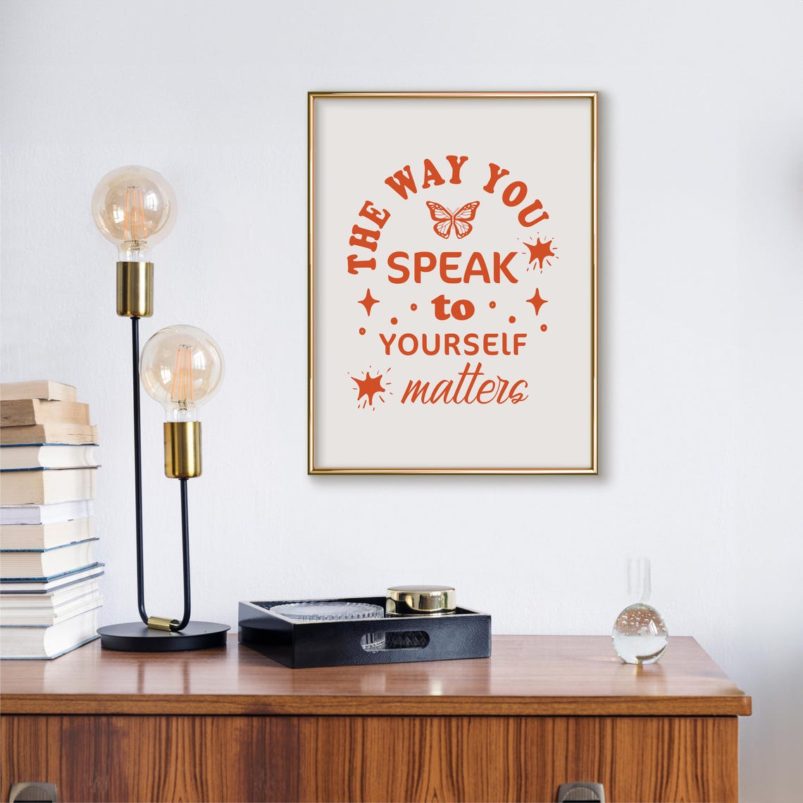 The Way You Speak To Yourself Matters Retro Butterfly Poster - Image 2