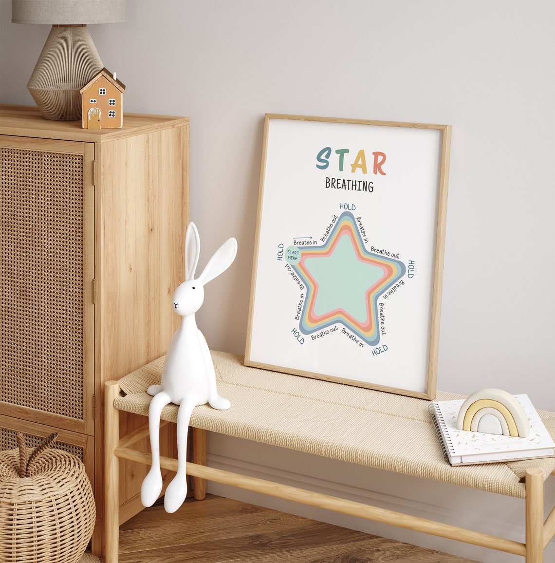 Star Breathing Exercise Mindfulness Kids Calm Down Corner Poster - Image 3