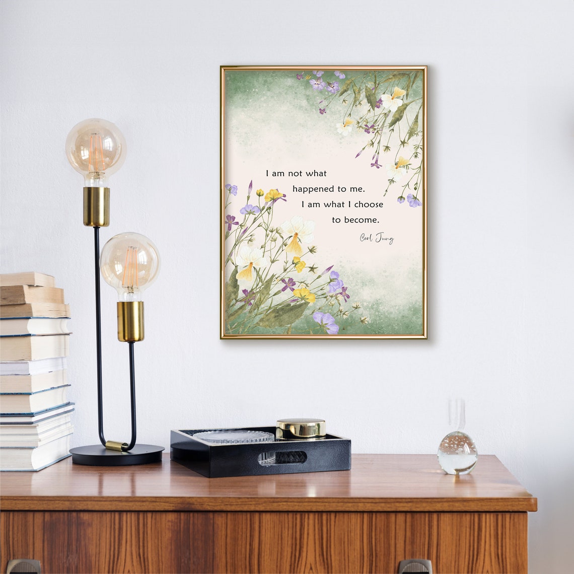 Carl Jung I Am What I Choose To Become Wildflower Field Poster - Image 2