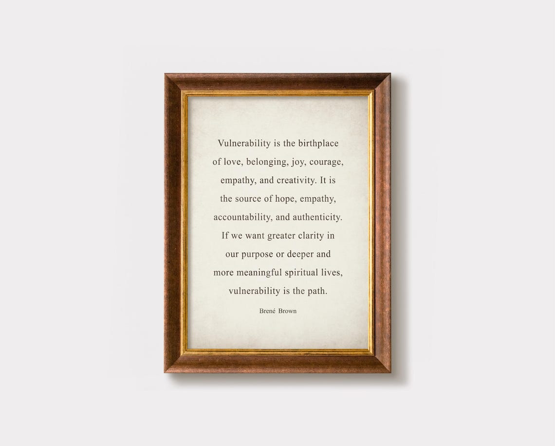 Brene Brown Vulnerability Birthplace Love Joy Vintage Quote Poster - Image 3
