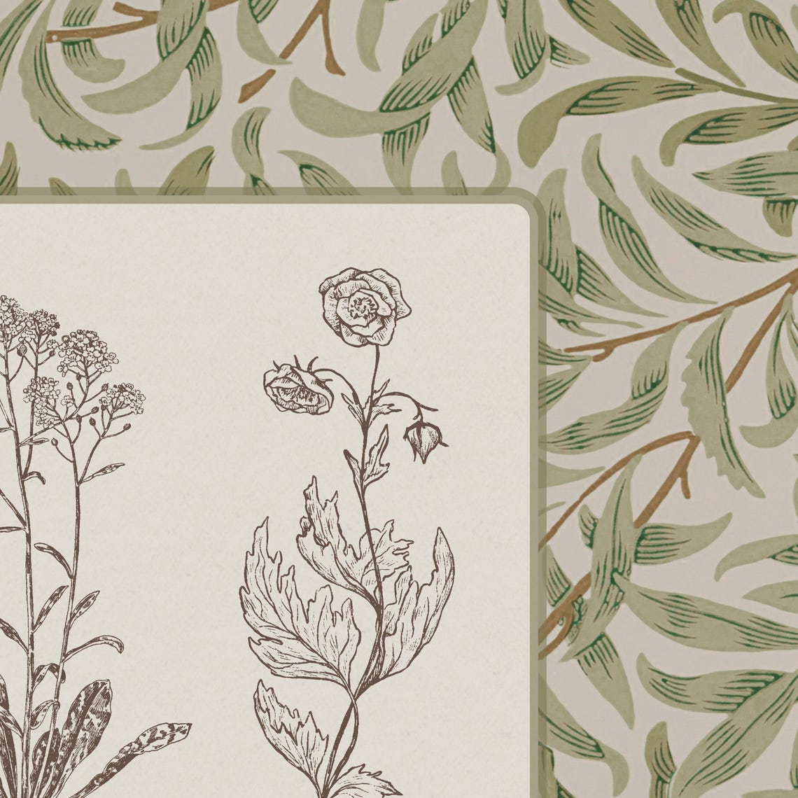 We All Grow at Different Rates Botanical Sketch Willow Border Poster - Image 2