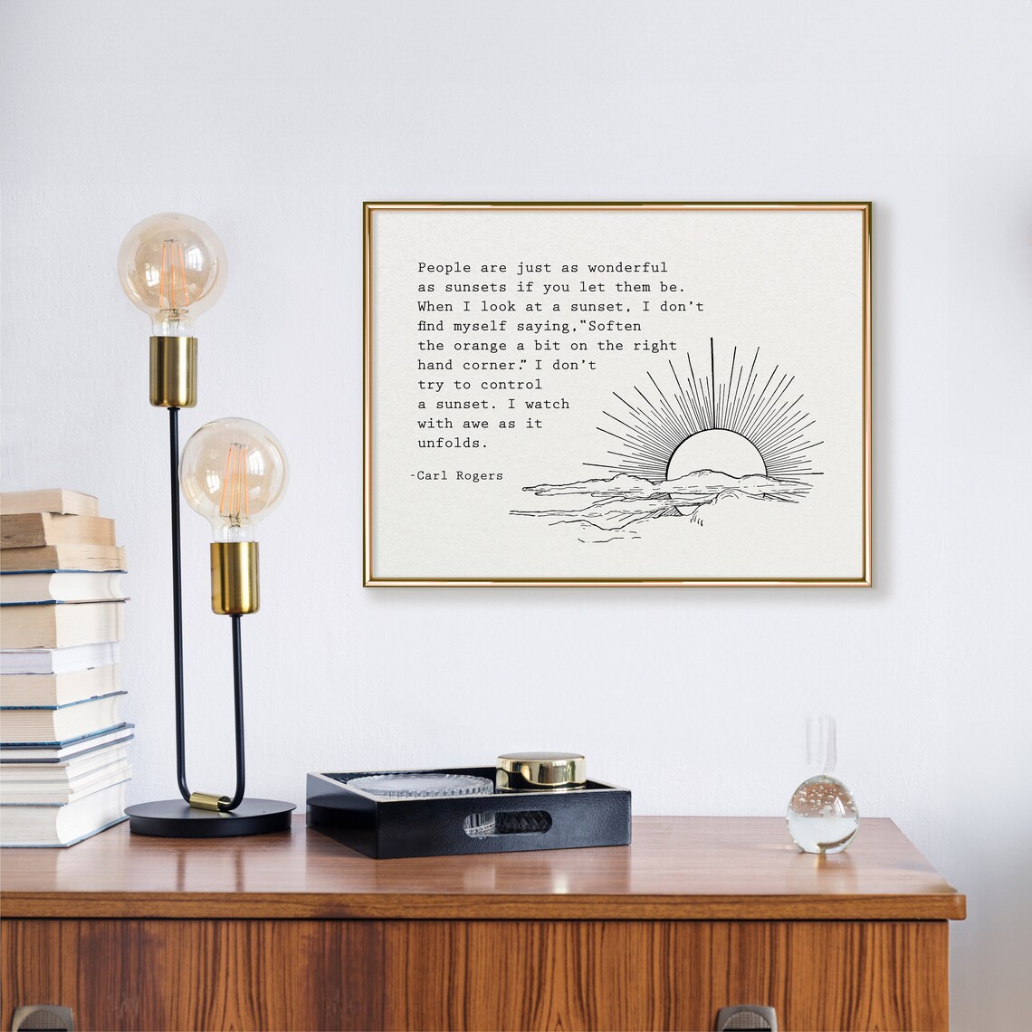 Carl Rogers Sunset Quote, Therapy Office Decor - Image 3