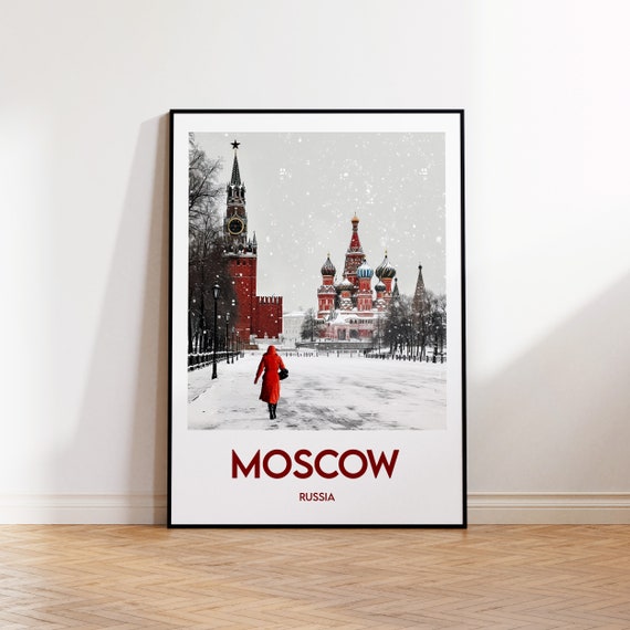 Moscow Poster Art Print Russia Illustration Gift Vintage Travel