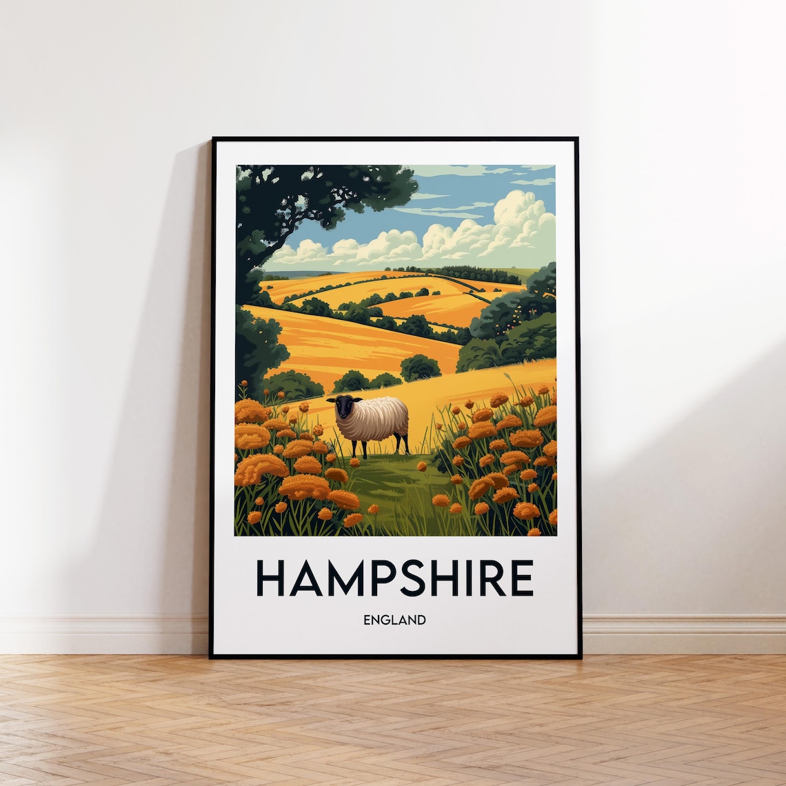 Hampshire Vintage Travel Poster, England Art Print