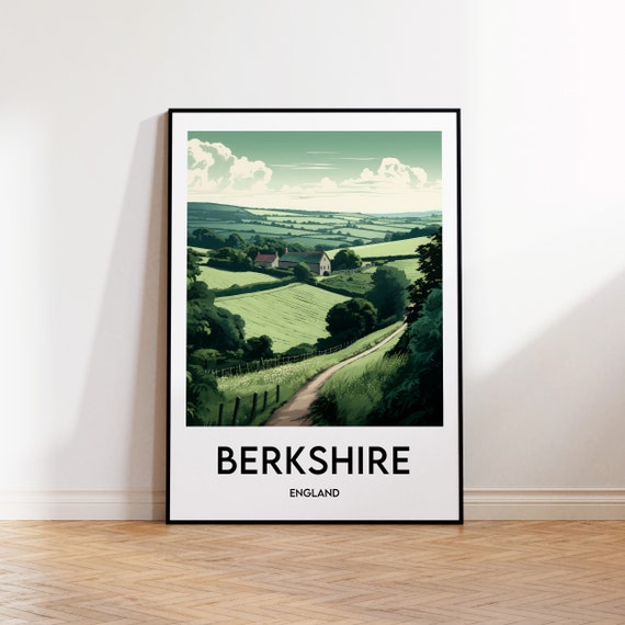 Berkshire Poster Print Illustration England Gift Vintage Travel