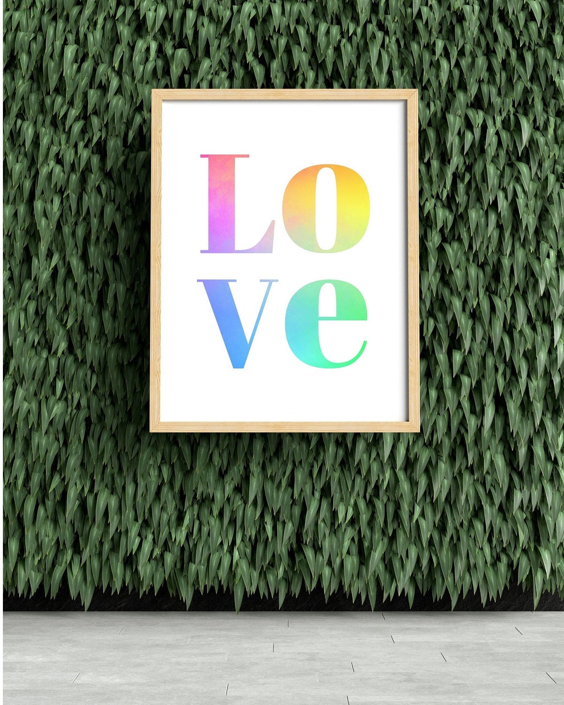 Colorful Love Rainbow Watercolor Serif Lettering Quote Poster - Image 3