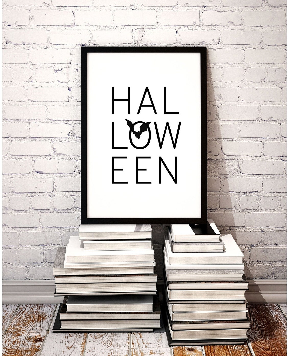 Halloween Bat Typography Minimalist Spooky Decor Wall Decor Poster - Image 3