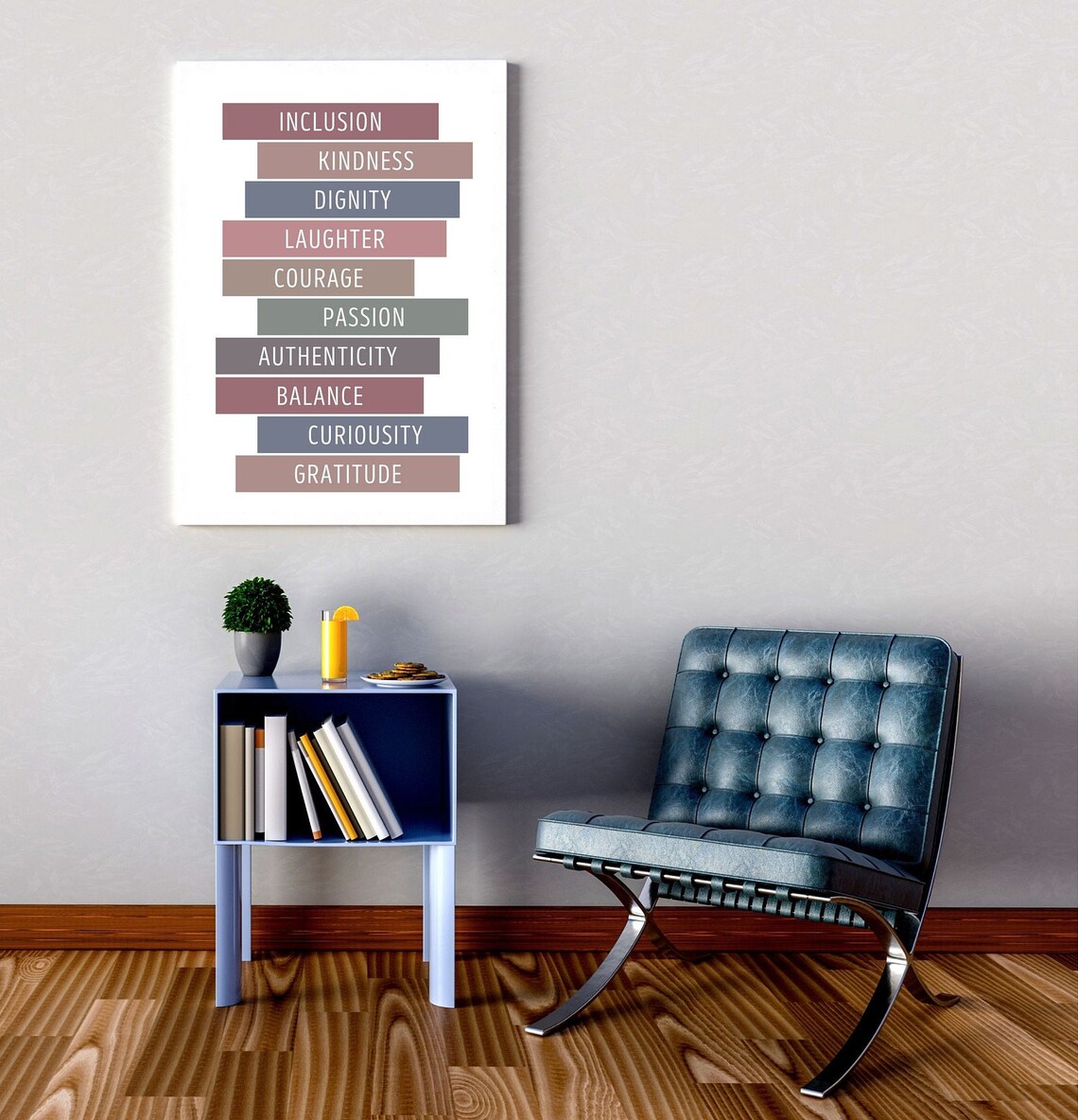 Classroom Values Book Stack Poster, Boho Aesthetic - Image 2