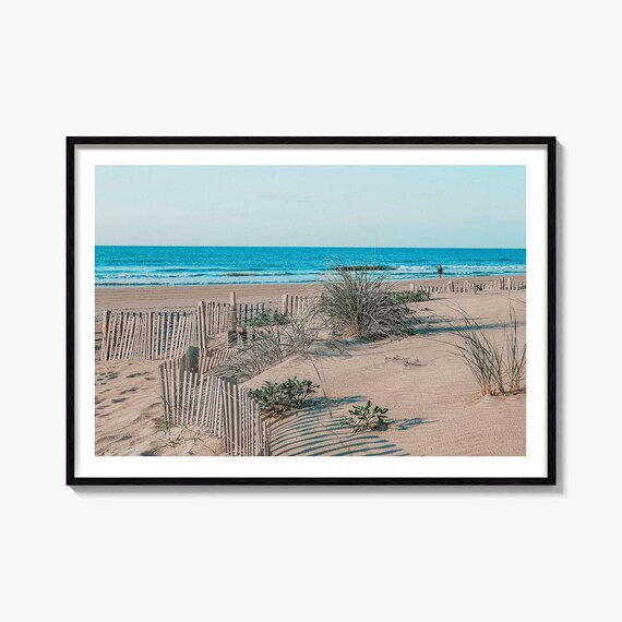 Stone Harbor New Jersey Beach Dunes Fence Color Photo Poster
