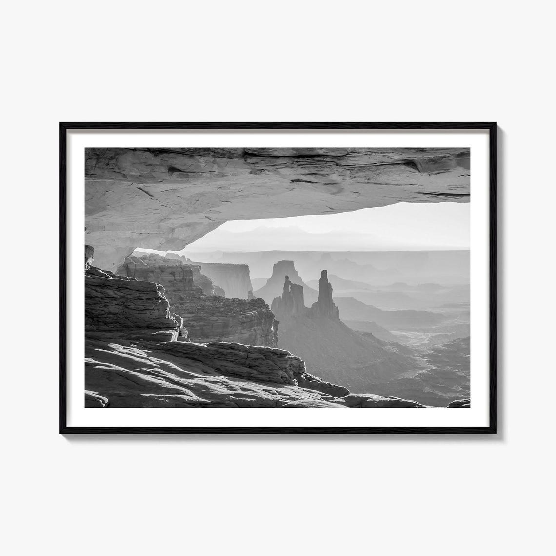Utah Mesa Arch Canyonlands Black And White Desert Arch Poster