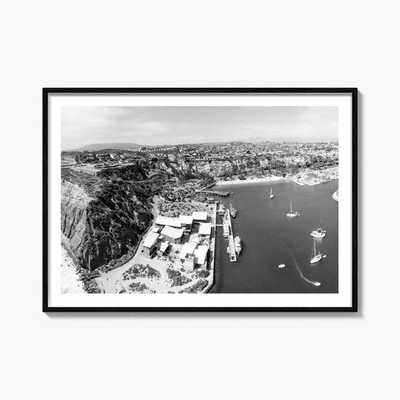 Dana Point Black and White Travel Map Poster