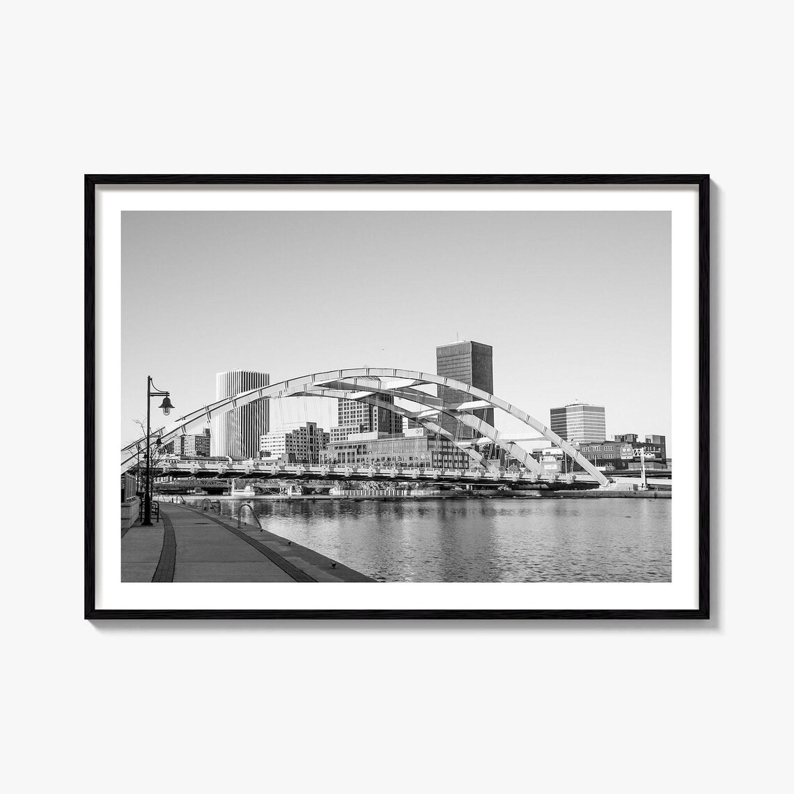 Rochester New York Skyline Genesee River Bridge Photo Poster