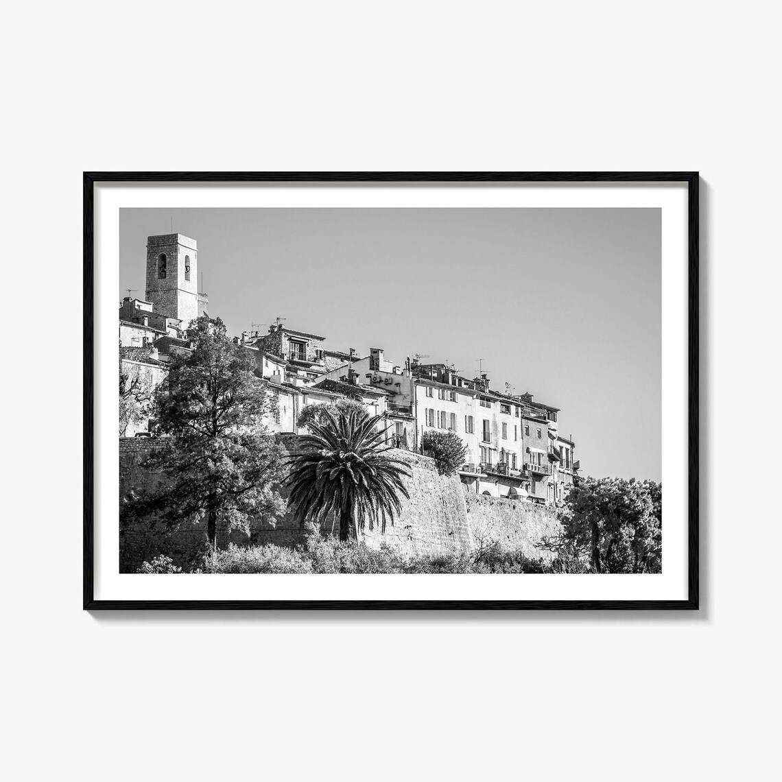 Saint Paul Black White Hilltop Medieval Village Photo Poster
