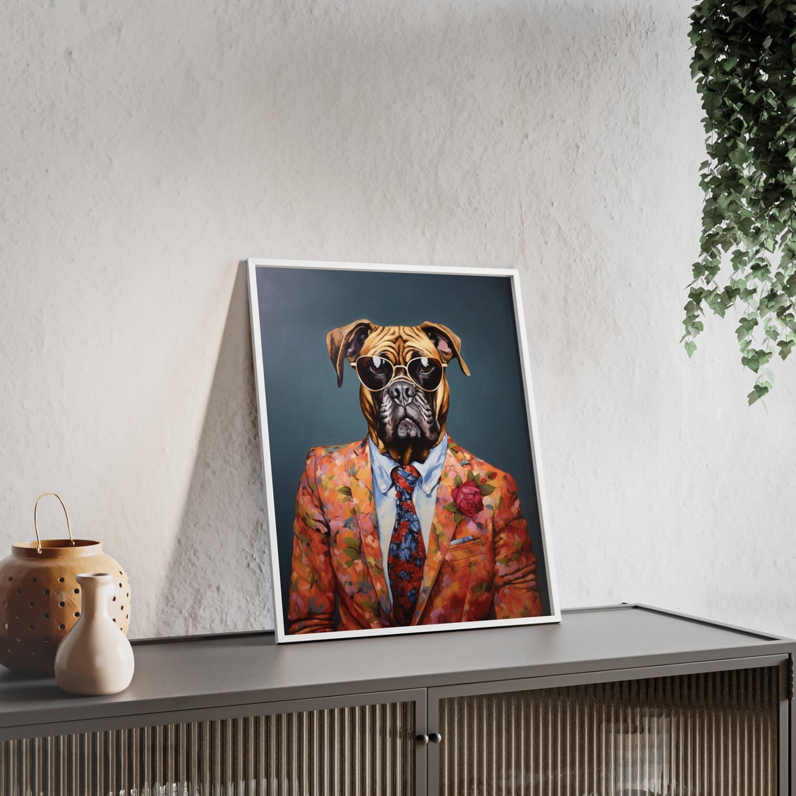 English Mastiff Dog Art Fashion Print Dog Portrait Fashion Art Animal Art Animal Painting Art Prints - Image 2