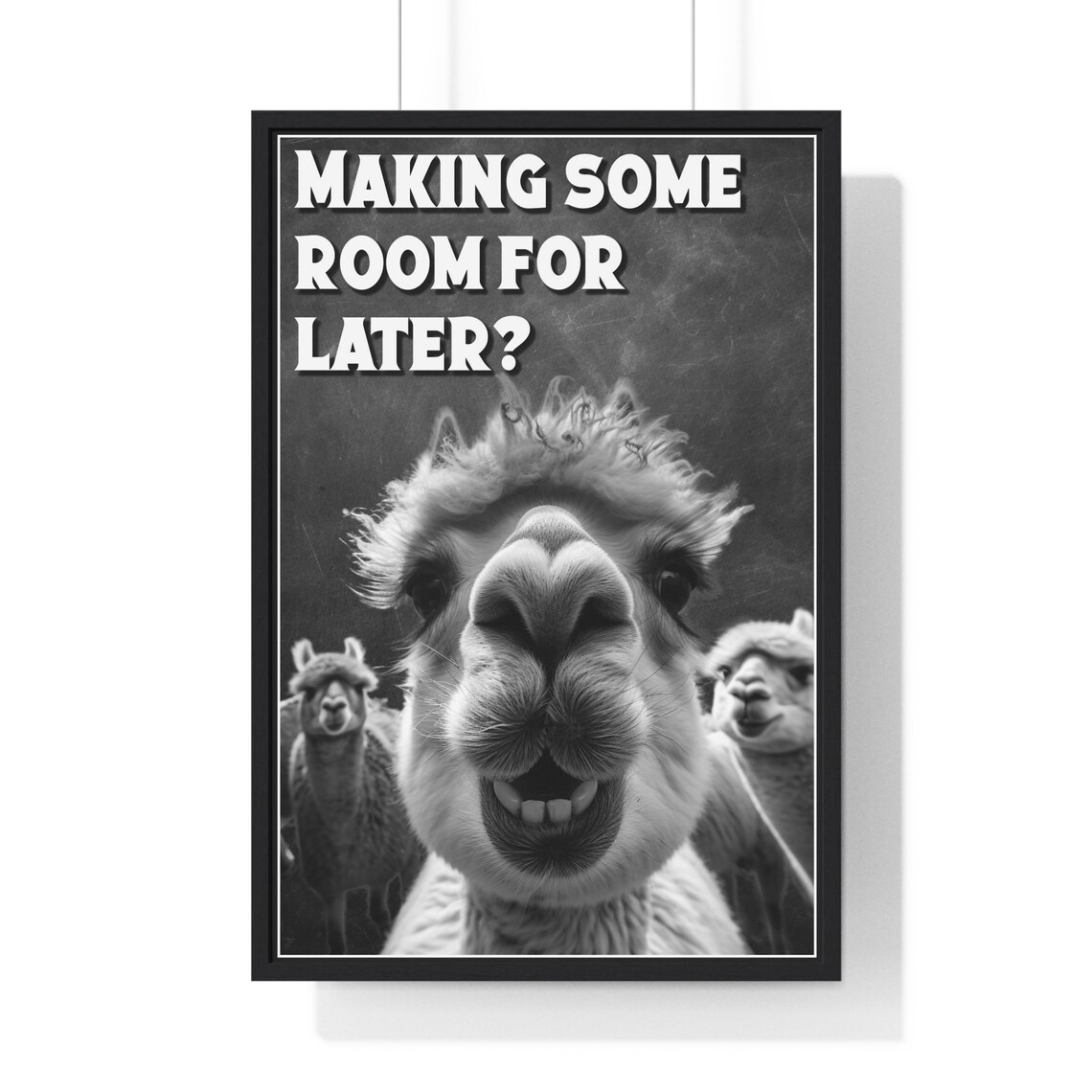 Alpaca Selfie Framed Close-Up Making Room for Later Funny Bathroom Poster