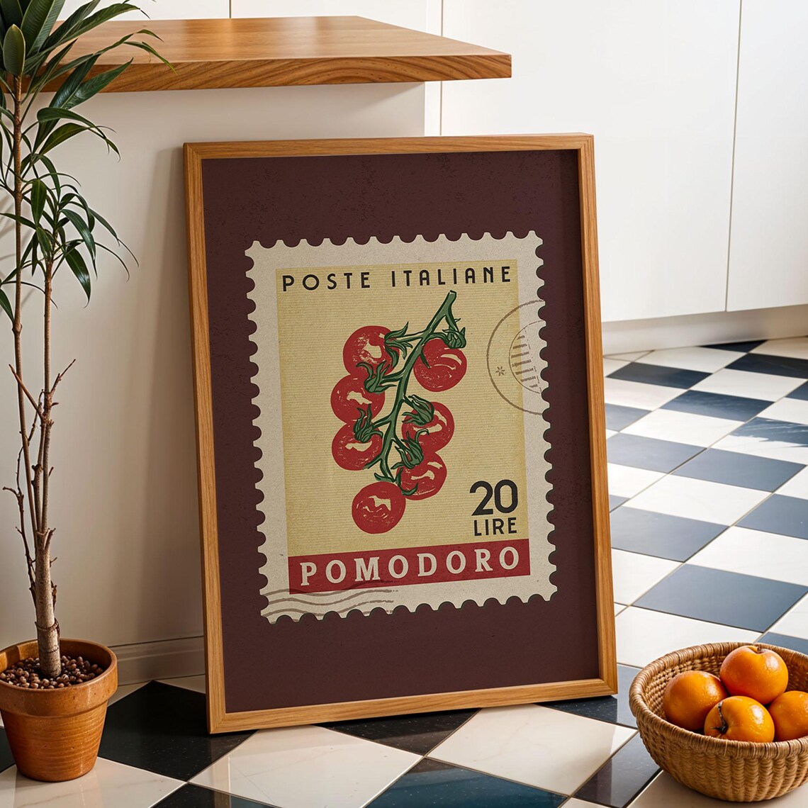 Retro Tomato Poster, Italian Kitchen Art Print
