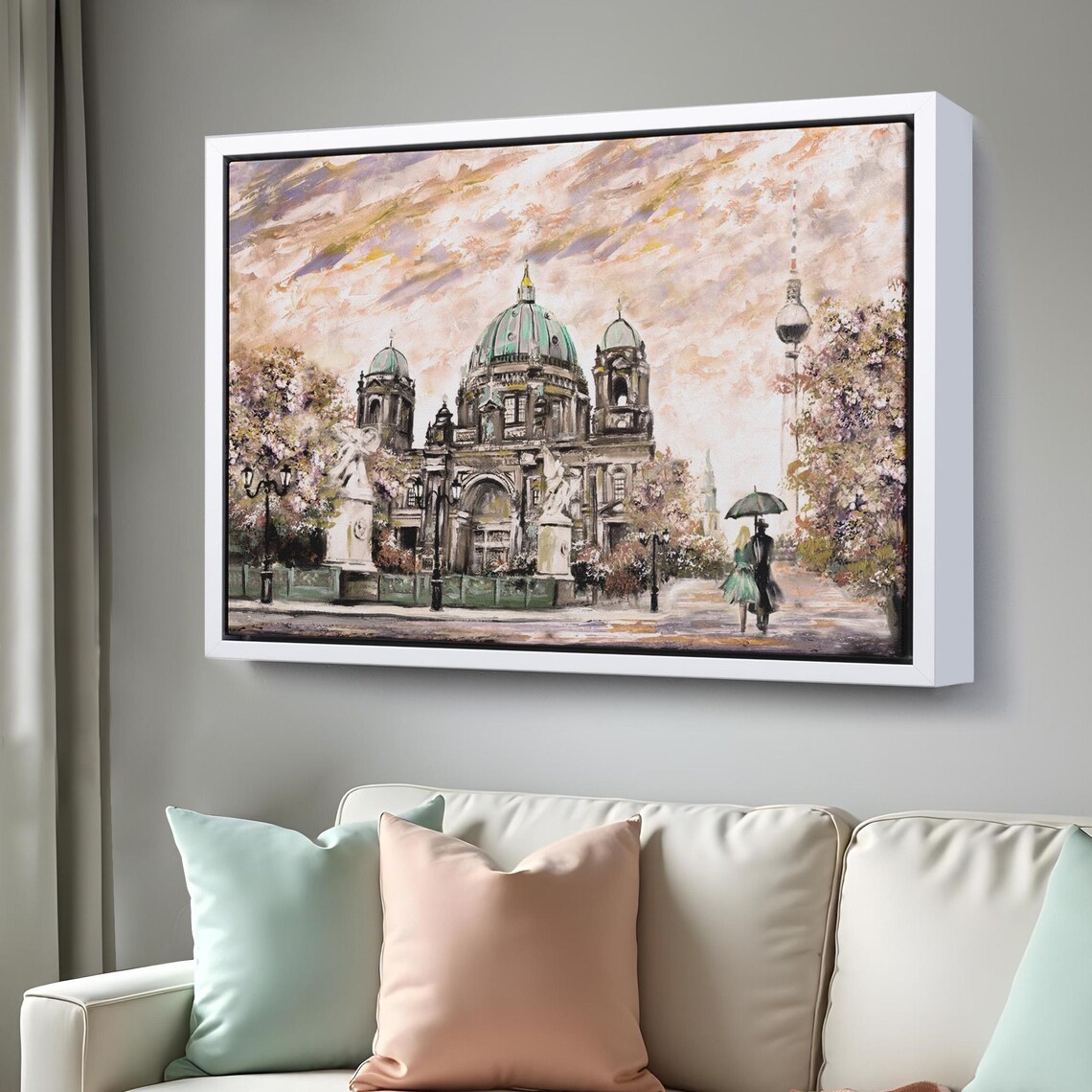 Berlin Cathedral Green Dome Painting TV Tower Romantic Street Poster - Image 3