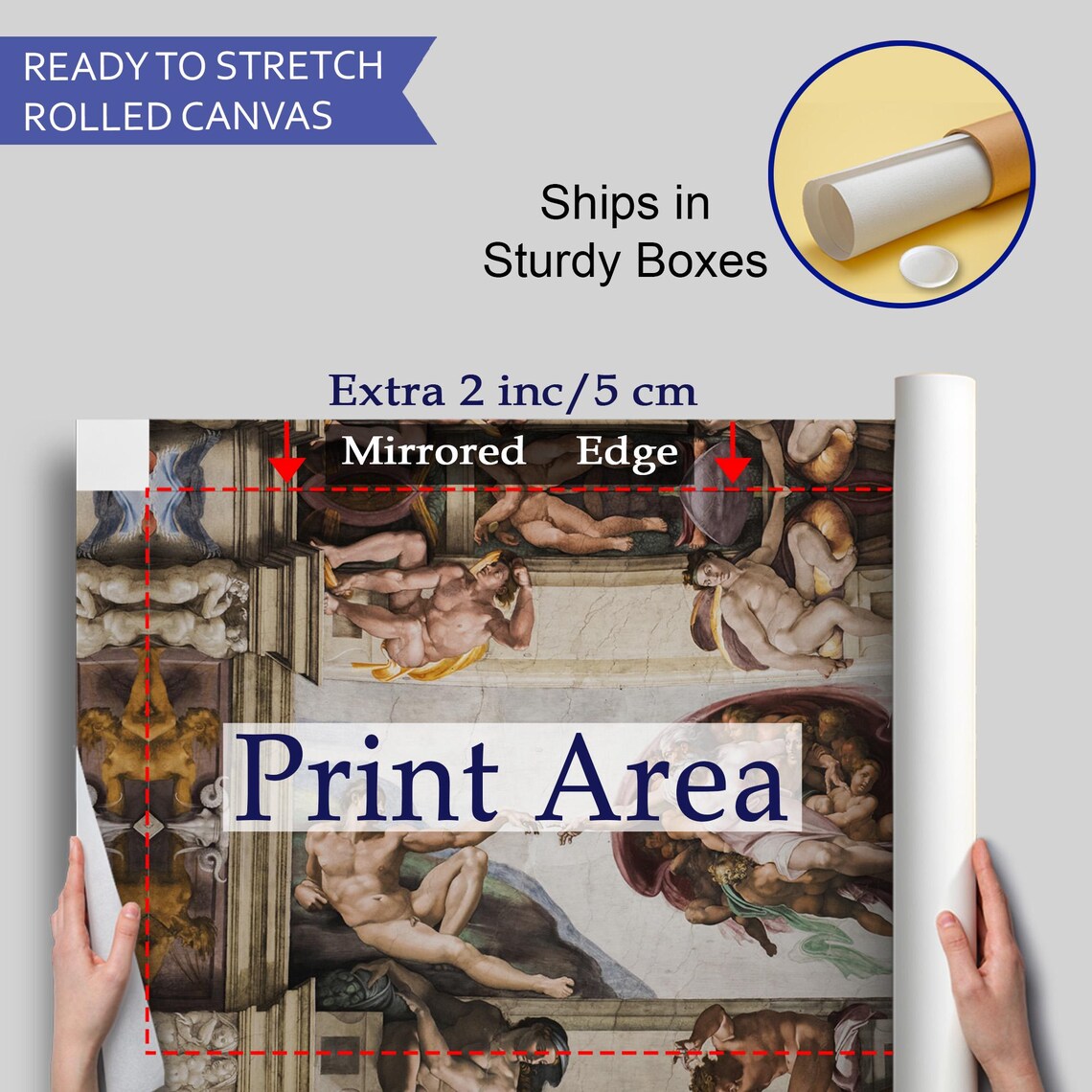 Michelangelo Creation of Adam Sistine Chapel Fresco Classic Art Poster - Image 4