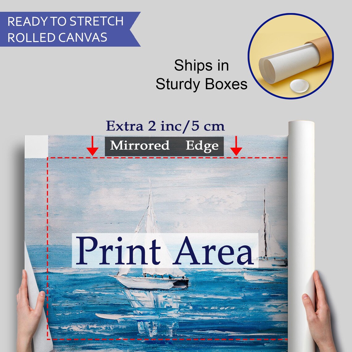 White Sailboats Blue Sea Summer Sailing Seascape Oil Painting Poster - Image 4